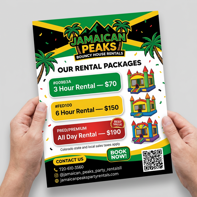 Jamaican Peaks pricing flier